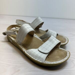 Alegria Verona VER-7758 White Textured Strappy Wedge Sandals Size 41 US 10.5-11